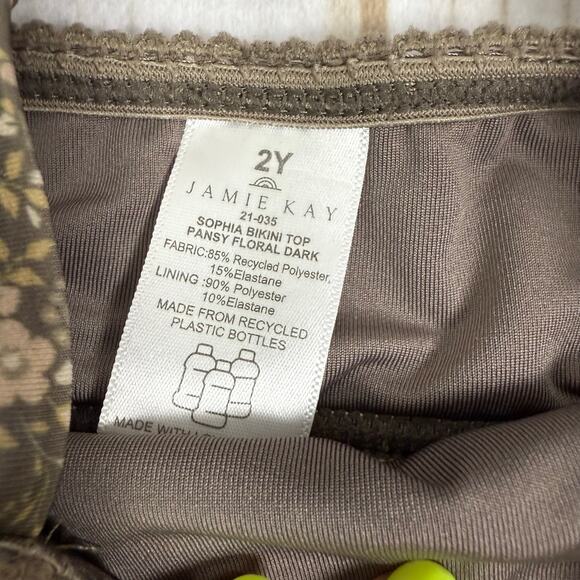 Jamie Kay Sophia Bikini Pansy Floral Dark Kids Size 2Y Recycled Polyester - Picture 4 of 5